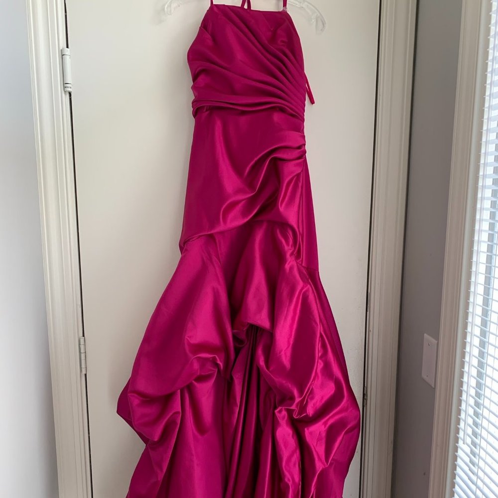 Fuschia Mermaid Gown with Train Sz 10